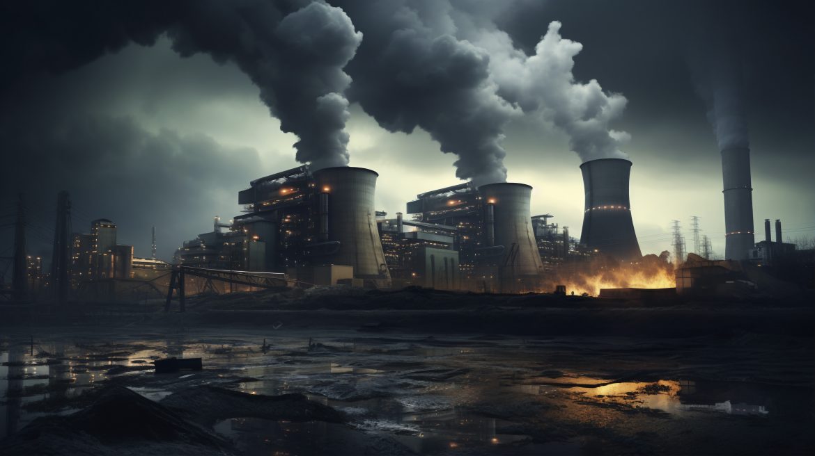 view-nuclear-power-plant-with-towers-letting-out-steam-from-process